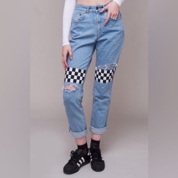 Ragged Priest Checkered Print Jeans - Picture 2 of 10